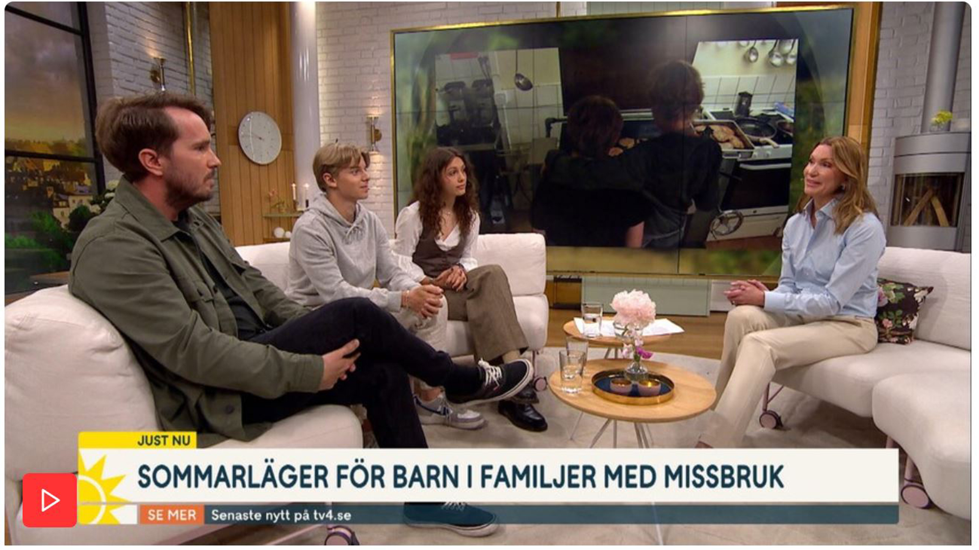 Bild från TV4 Nyhetsmorgons soffa