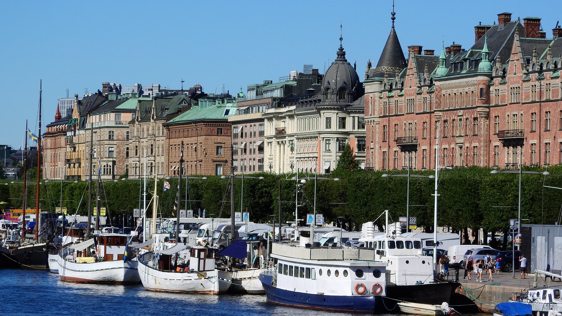 stadssiluett av östermalm i stockholm