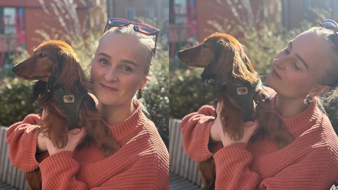 Lovisa Jennervall och hunden Lisen