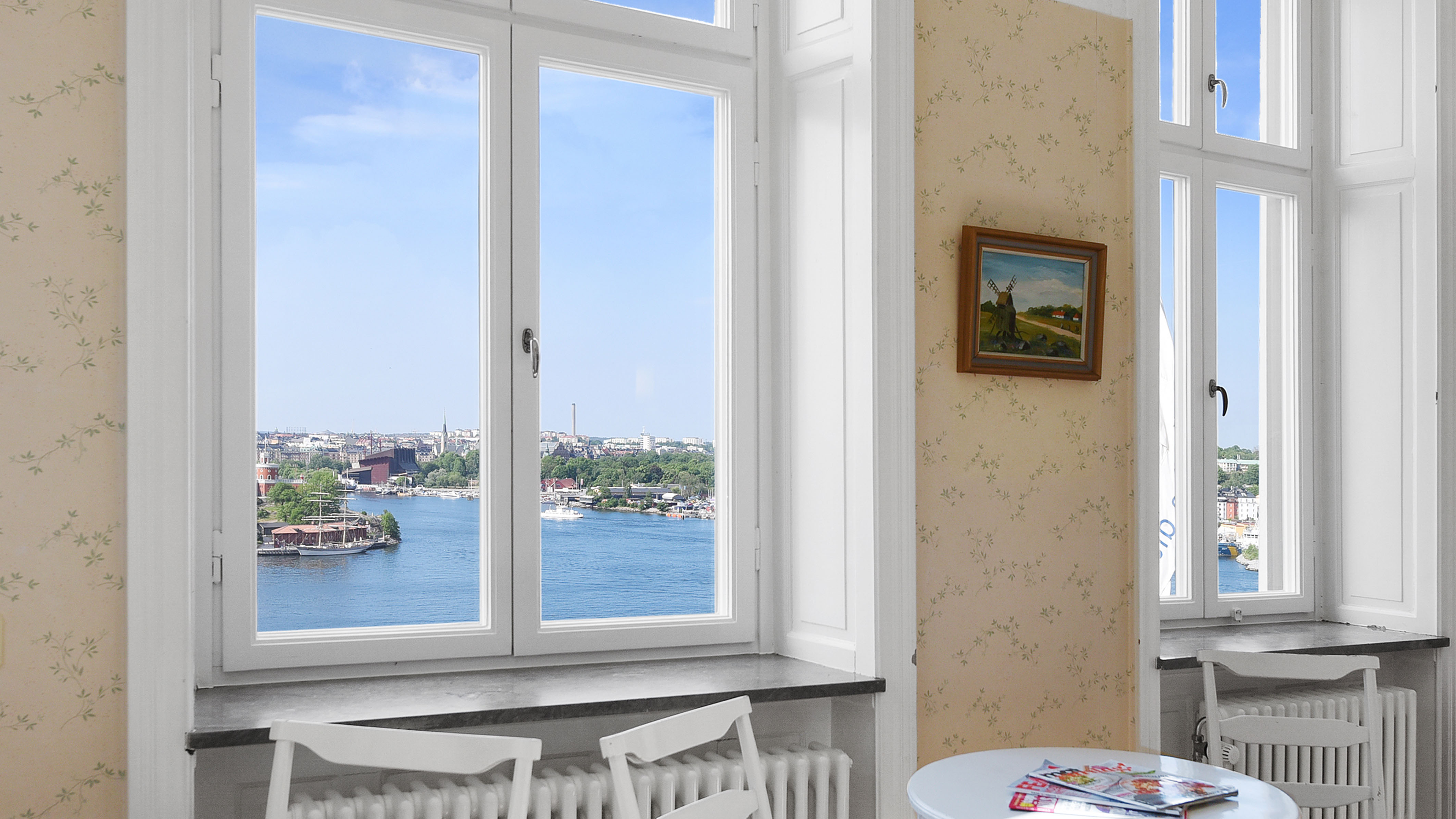 Utsikten från loungen på systervåningen på Ersta hotell