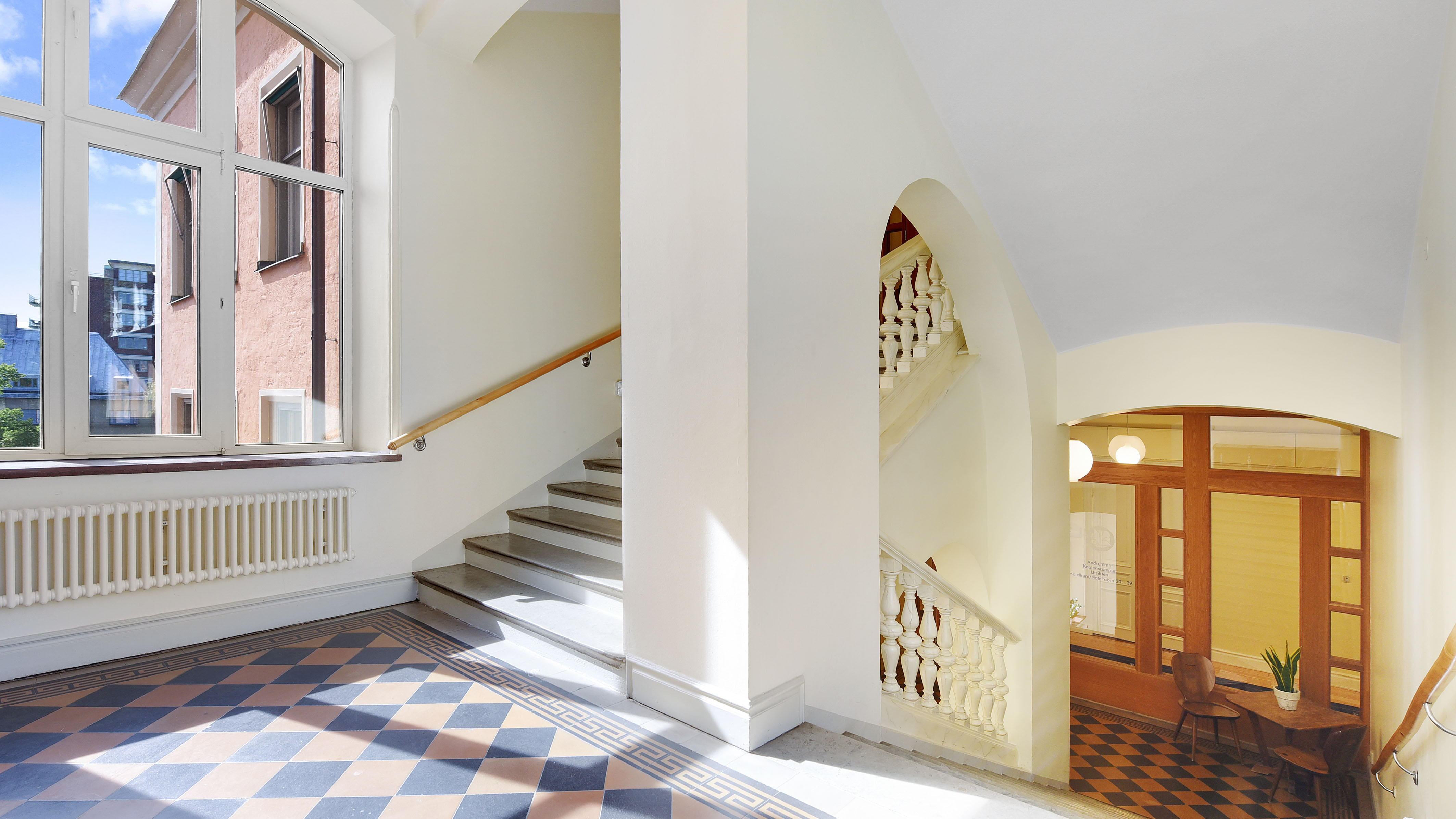 The staircase in the main building