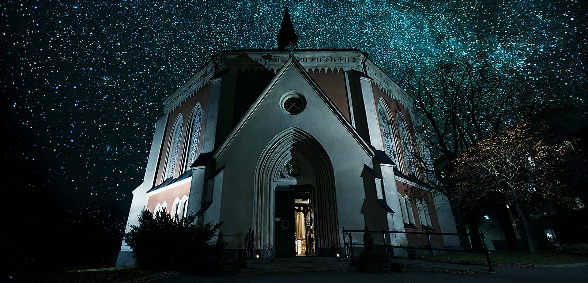 Ersta kyrka under stjärnhimmeln
