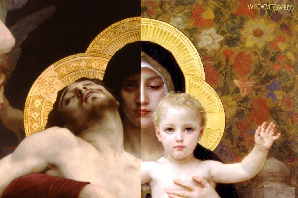 Montage av La Vierge au lys