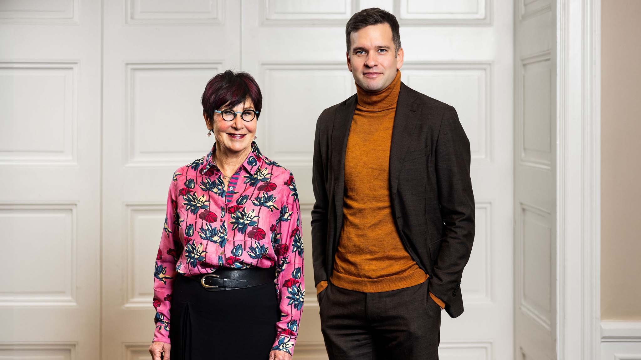 Porträttbild på styrelseledamöterna Charlotte Lotta Strömberg och Gabriel Wikström