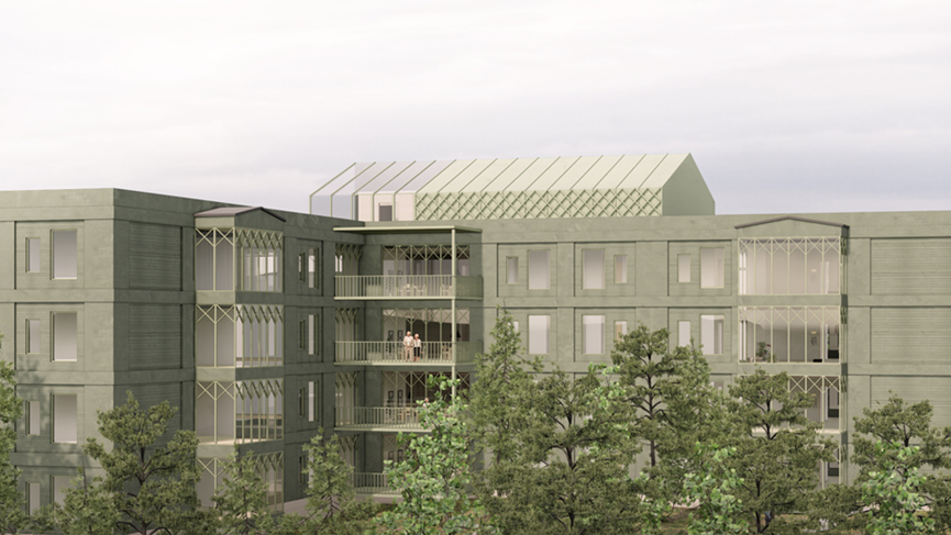Rendering från det kommande äldreboendet i Nynäshamn