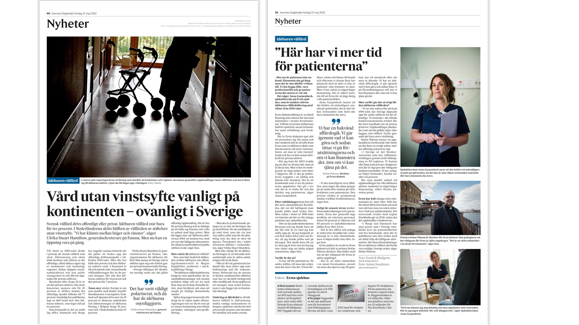 Artiklar i SvD den 21 maj 2022