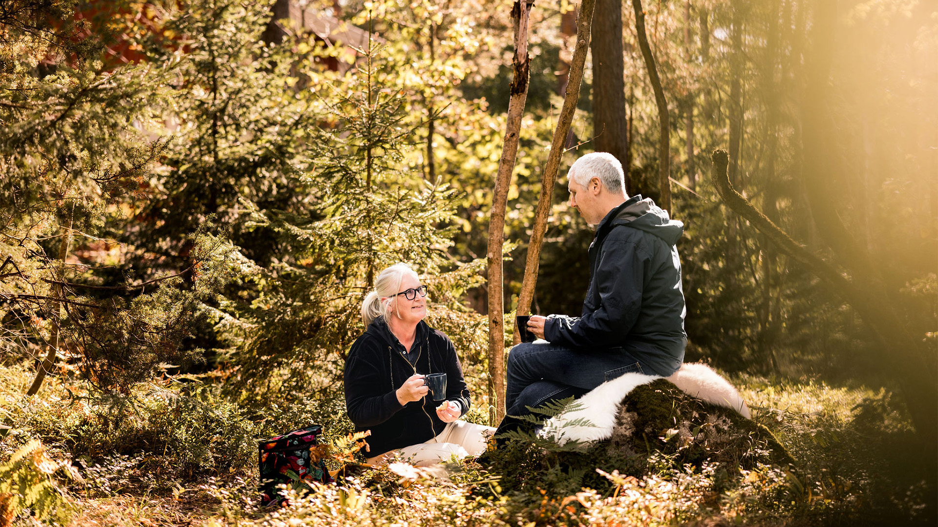 Bild från skogsutflykt vid Ersta LSS i Vallentuna